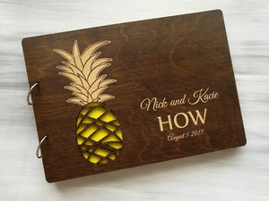 Pineapple Wedding Guest Book Hawaii Tropical Beach Wedding ...