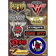 Heavy Metal Rock Sticker Pack Van Halen Aerosmith Dio Nazareth ZZ Top Europe