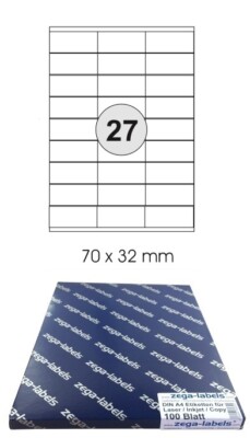 4.000 Etiketten 97 x 67,7 mm selbstklebend auf DIN A4 Bögen (2x4 Etik, 26,90