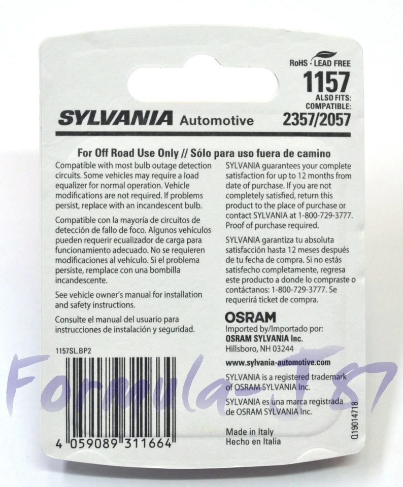 Sylvania Premium Luz LED 1157 Blanco 6000K Dos Bombillas Señal de Giro Frontal Lámpara Ajuste Foto 3 de 4