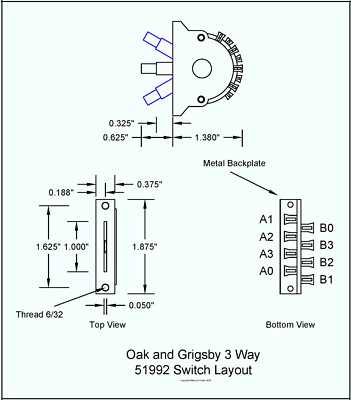 Switch 3 Way Oak Grigsby no knob 51992 Electroswitch 081345-S | eBay