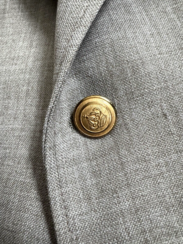 Vintage 60's Cricketeer Suit Men's 41R - 38W x 30L Beige Gold Button Union USA - Image 4 of 4