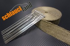 10m Titan Hitzeschutzband 50mm 1400&deg;C  + 10 Kabelbinder *** Heat Wrap Auspuff