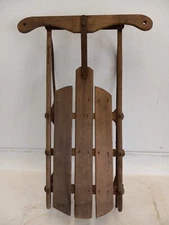 Paris Mfg Maine Antique Childs Steering Snow Sled 32"L Unpainted Model No 100