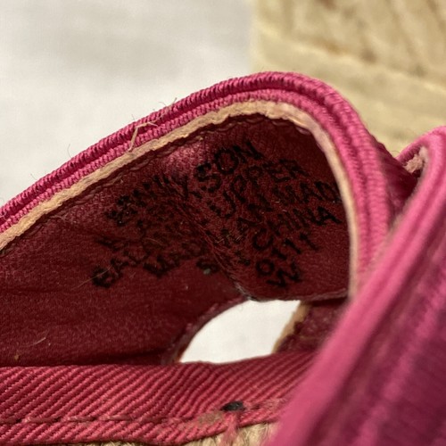 Vintage Womens Heels Shoes - Size 5-5.5 Hot Pink Elastic Wedge Espadrilles - Picture 5 of 6