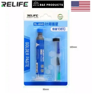 Relife Solder Paste, RL-404S, 138°C low temp, lead free Tube Kit