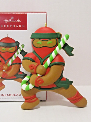 Hallmark Ornament 2022 Ninjabread Man - Gingerbread Cookie W/Candy Cane NEW B30