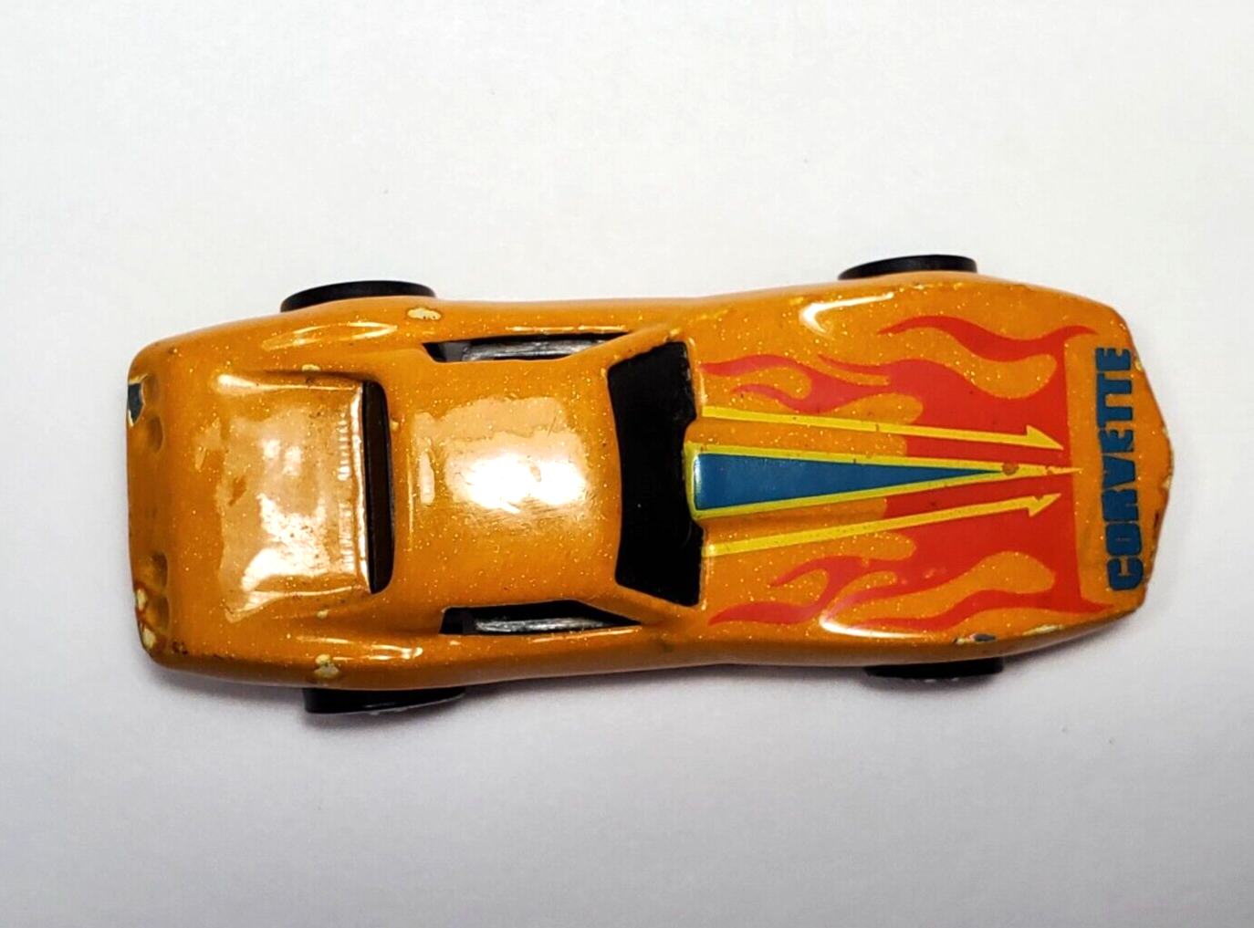 Hot Wheels Yellow Corvette Singray With Flames Car Vehicle Collectible