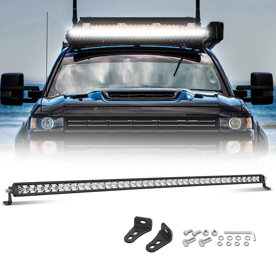 40" LED Light Bar Combo Single Row Light Bar Roof Rack for 2005-22 TOYOTA TACOMA Foto 2 de 4