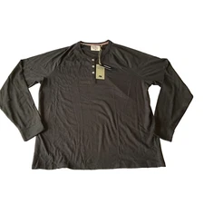 The Normal Brand Puremeso Long Sleeve Henley Shirt Mens Size 2XL Tall Charcoal