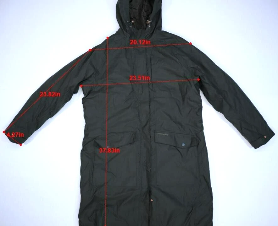 Chaqueta Craghoppers Mhairi Verde Oscuro Cremallera Completa Con Capucha Cálido Abrigo Largo Para Mujer 2XL Foto 2 de 4