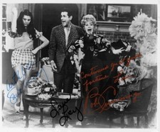B-LUCILLE BALL/BOB CUMMINGS/LUCIE ARNAZ Autographed Photo from-HERE'S LUCY -coa