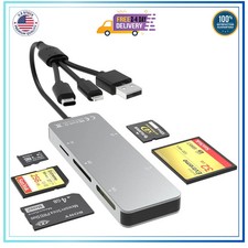 5-in-1 Memory Card Reader Adapter SD TF CF MS XD Aluminum Multi Card Reader