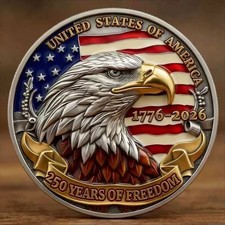 Eagle 250th Anniversary Commemorative Challenge Coin Featuring Advanced Relief