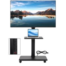 Mobile TV Stand - Rolling TV Cart with Power Outlet  Mobile TV Cart for 32-70 ...