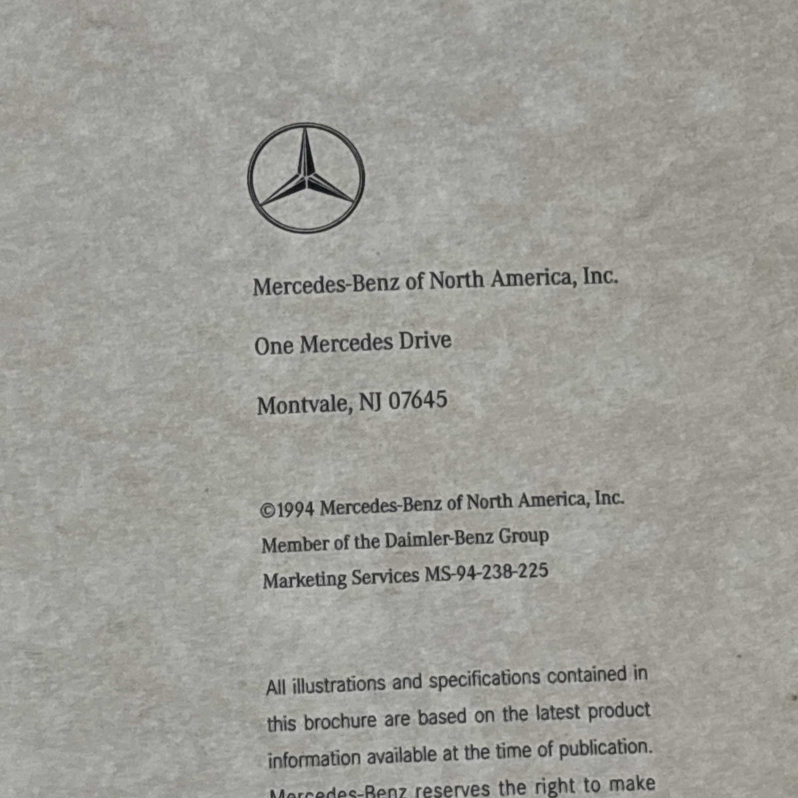 1985, 1986, 1994 Mercedes-Benz pamphlets