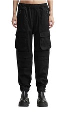 Diesel Black Nylon Cargo Pants Skater Goth Baggy P-Mirt NWT $375