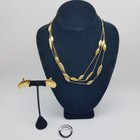 Monet Designer Gold Tone Jewelry Bundle 3pcs 62.6g