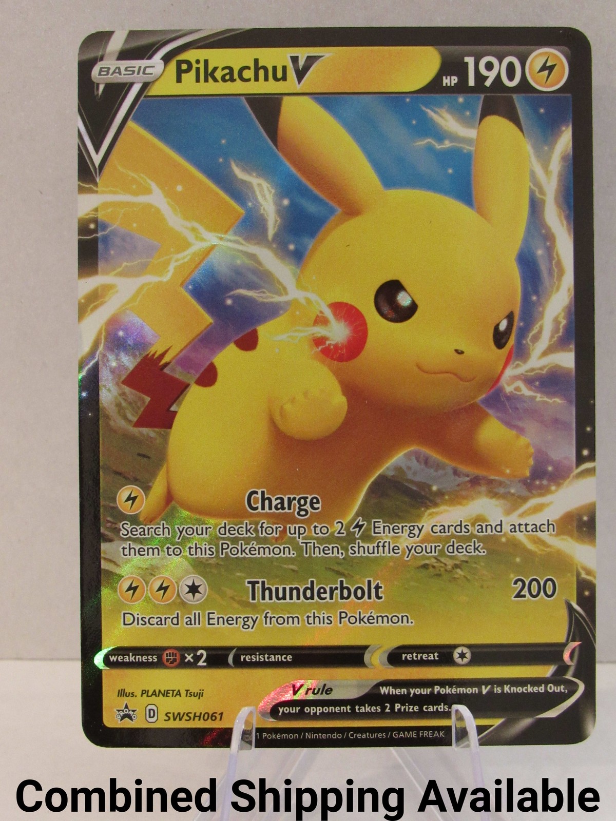 Pikachu V - SWSH061 SWSH: Sword & Shield Promo Cards NM Holo English 17003