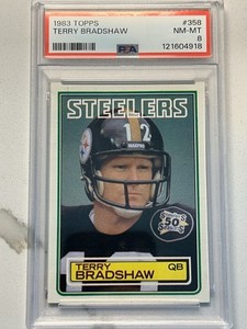 1983 TOPPS #358 TERRY BRADSHAW PITTSBURGH STEELERS HOF PSA 8 NM-MT