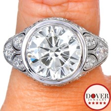 Estate 5.32ct Natural Diamond 18K Gold Filigree Engagement Ring 7.8 Gr NR