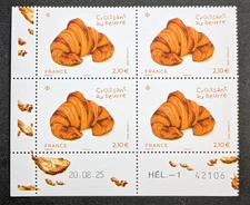 France 2025 Coin Date Stamp Croissant Au Beurre Pastry New MNH
