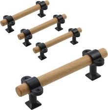 T Tulead Adjustable Wood Cabinet (Adjustable) 3.78", 4PCS, Black Base 