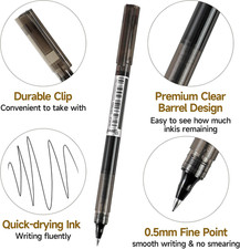 Fine Point Colored Pens 24 Colors 0.5mm Gel Ballpoint Pens Assorted Colors Li...