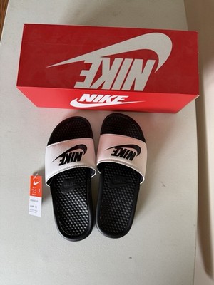 Nike Benassi JDI Men's Lightweight Synthetic Slide Sandals White/Black US 7