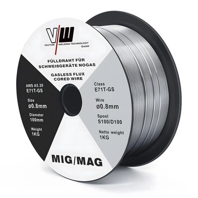 Schweißdraht MIG MAG Fülldraht E71T-GS Ø 0,8 / Ø 0,9 / Ø 1,0mm 1x1kg Rolle NoGas