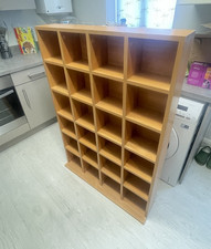 Brown Wooden Freestanding Open Shelving Unit Bookcase with Cubbies