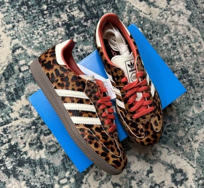 Adidas Samba OG Sneakers Leopard Print Lifestyle Casual Shoes UK 4.5 EU 37
