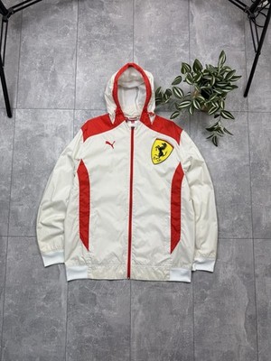 Vintage Puma Ferrari F1 White Track Light Jacket Size XL Men s