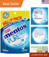 Pure Fresh Xylitol Chewing Gum - Fresh Mint Flavor, 120 Count Resealable Bag