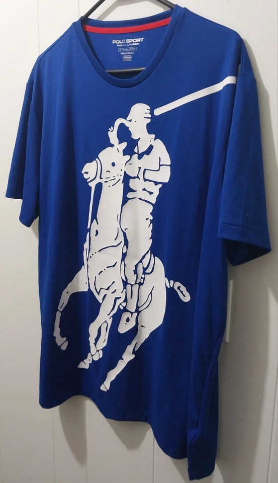 POLO Ralph Lauren Hombres BIG PONY BLANCO ThermoVent CAMISA AZUL XL Foto 4 de 4