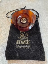 ALEXANDRE DE PARIS Flower Hair Clip Brown
