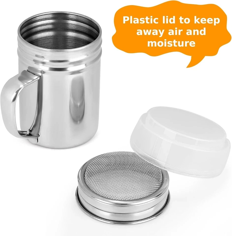 2 Pack Powdered Sugar Shaker Duster, Cinnamon Shaker, Fine Mesh Stainless Steel
