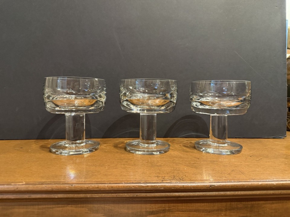 Vtg Krosnos Svend Jensen Thor Modern Danish Crystal Champagne/Coupe Glass