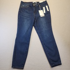 Tahari Kelly 16W NWT Matoury Wash Dark Indigo Skinny Jeans Premium Silk Denim