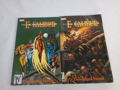 Lot of 2 Marvel Excalibur Classic Vol 1 Sword is Drawn + Vol 2 Two-edged Sword