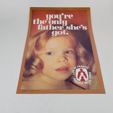 Vintage 1973 Dow Chemical "You're The Only Father She's Got" PSA Art Poster