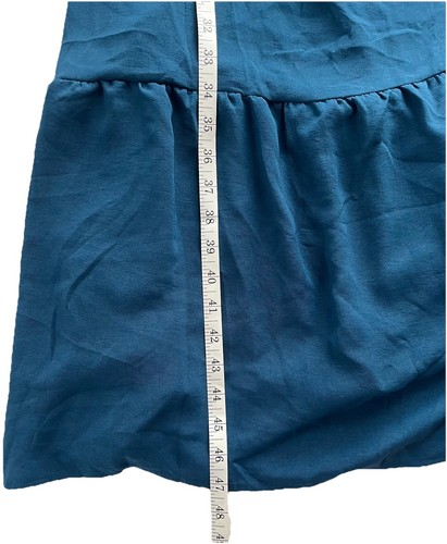 Women's Plus Size 1X Summer Boho Casual Maxi Sundress Lake Blue Smocked Slit NWT - Picture 11 of 11
