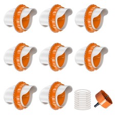 ZenxyHoC DIY Chicken Feeders No Waste, 8 Ports Poultry Feeder 8 Ports, Orange