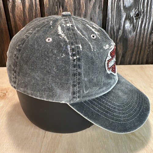 Cappello berretto papà Harley Davidson moto basso profilo grigio vernice invecchiata toppa - Foto 13 di 13
