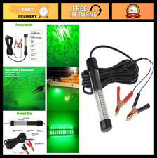 12V Submersible Fishing Light 2000LM Green Underwater Lamp with 5M Cord for Nigh