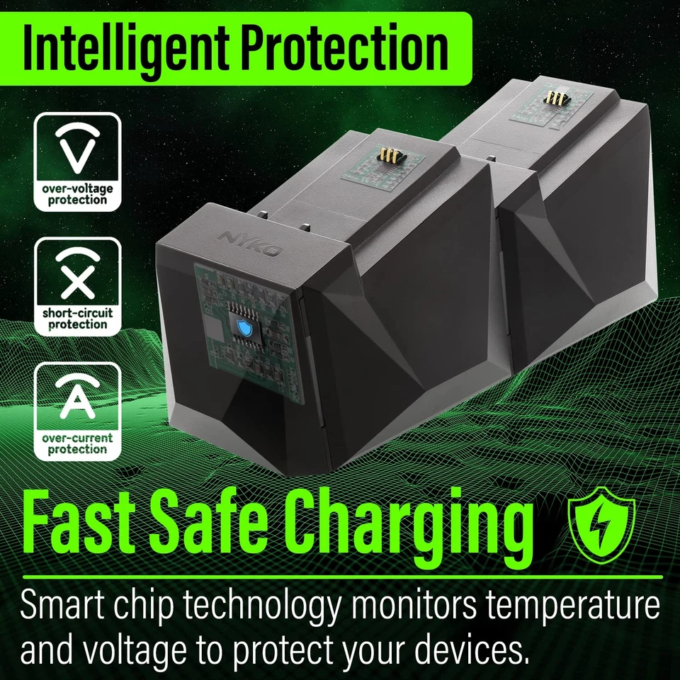 Nyko Charge Block Duo -2 Port Controller Charging Station with 2 Rechargeable - Image 4 of 4