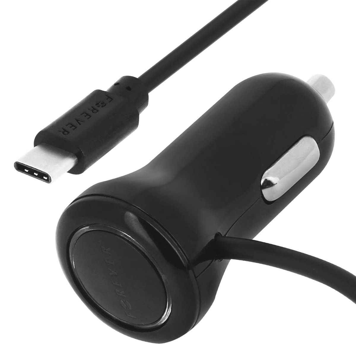 Cargador coche USB C 24W Partel compact noir pour smartphone et tablette