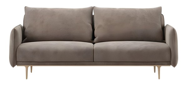 Elegantes Graues Stoffsofa FüR Wohnzimmer Im Modernen Design-image
