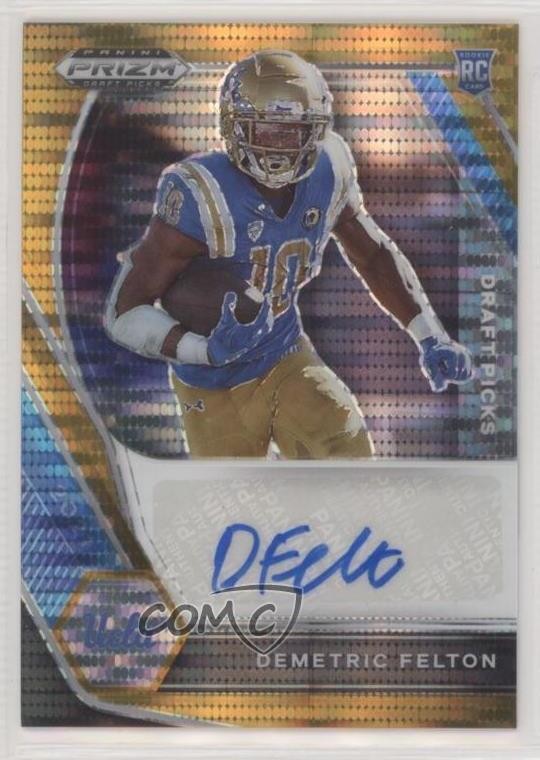 Demetric Felton Panini Prizm Draft Picks Draft Picks Autographs #DFE Orange Pulsar