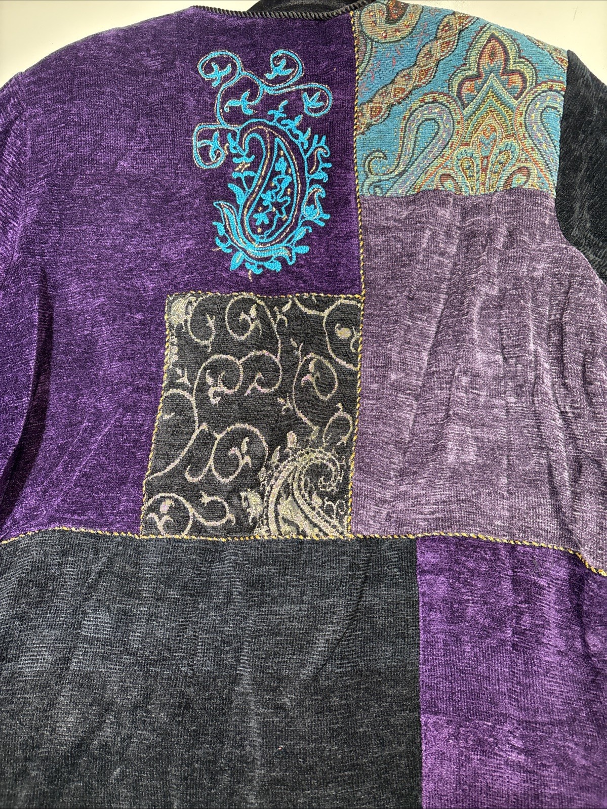 Indigo Moon Jacket Patchwork Embroidered Purple B… - image 16